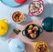 Jucoan 4 Pack Porcelain Ramekins with Lid, 8 oz Round Souffle Creme Brulee Dishes, Mini Casserole Dish for Baking, Oven Safe, 4 Colors.