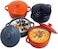 Jucoan 4 Pack Porcelain Ramekins with Lid, 8 oz Round Souffle Creme Brulee Dishes, Mini Casserole Dish for Baking, Oven Safe, 4 Colors.