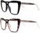 AMOMOMA Trendy TR90 Oversized Blue Light Reading Glasses Women,Stylish Square Cat Eye Glasses AM6031 C1C6 2. 0 x.