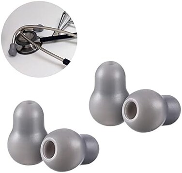 TuHeeHuT Silicone Ear Tips Earplug Replacement for Littmann Stethoscopes - Comfortable Fit Littman Ear Tips Replacement，Stethoscope Ear Pieces,Cardiology IV PartsLittmann Stethoscope Parts (Grey.