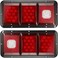 Partsam 2Pcs LED Triple Tail Lights 45 LEDs, Rectangle Vertical or Horizontal Mount LED Trailer Camper RV Tail Lights Stop Turn Tail Backup Reverse Lights Taillights w/Black Base - Red/Clear Lens.