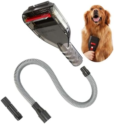 Kodahome Dog Shedding Brush Vacuum Attachment - Pet Groom Tool Kit for Most Vacuum Brands, Doggy Cat Hair Deshedding Comb Fur Remover, De-shedding Removal, with Vac Extension Hose with Adapters.