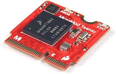 SparkFun MicroMod Teensy Processor ARM Cortex-M7 Processor Clock speeds up to 600MHz 16MB Flash Memory 102k RAM Memory 7X Serial UART Ports 4X I2C Buses 2X SPI CAN-Bus 12x GPIO USB Host and Device.