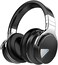 Silensys E7 Active Noise Cancelling Headphones Bluetooth Headphones with Microphone Deep Bass Wireless Headphones Over Ear, Comfortable Protein Earpads, 30 Hours Playtime for Travel/Work, Black.