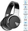 Silensys E7 Active Noise Cancelling Headphones Bluetooth Headphones with Microphone Deep Bass Wireless Headphones Over Ear, Comfortable Protein Earpads, 30 Hours Playtime for Travel/Work, Black.