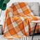 LALIFIT Decorative Faux Cashmere Throw Blankets Soft Fluffy Classic Orange Plaid Fringe Throw Blanket with Tassels Cozy Lightweight for Home Couch Sofa Farmhouse Halloween Decor 50" x 60" (Pumpkin.