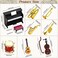 Skylety Dollhouse Miniature Musical Instrument Set in 1:12 Scale, Mini Dollhouse Musical Instrument Model Includes Violin Piano Trumpet Saxophone Electric Guitar, Model Accessory F.