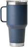 كوب السفر Yeti Rambler سعة 30 أونصة، مصنوع من الفولاذ المقاوم للصدأ، معزول بتفريغ الهواء مع غطاء قوي، لون كحلي.