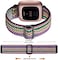 Maledan 3 Pack Elastic Band Compatible with Fitbit Versa/Fitbit Versa Lite/Fitbit Versa 2 Bands for Women Men, Adjustable Stretchy Nylon Solo Loop Strap Wristbands, Boho Green/Green Arrow/Colorful.
