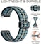 Maledan 3 Pack Elastic Band Compatible with Fitbit Versa/Fitbit Versa Lite/Fitbit Versa 2 Bands for Women Men, Adjustable Stretchy Nylon Solo Loop Strap Wristbands, Boho Green/Green Arrow/Colorful.