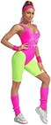 MIAIULIA Womens 80s Workout Costume Outfit 80s Accessories Set Leotard Neon Legging Headband Wristbands Set.