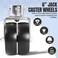 AR-PRO Dual Trailer Swirl Jack Caster WheelFootplate - 6" Caster Wheels Support 1,200 lbs - Footplate With Safety Pin Supports 2,000 lbs, Fits 2" Diameter Tube.