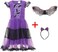 EOZY Girls Bat Vampire Costume Kids Halloween Clothes Animal Cosplay Purple Dress.