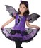 EOZY Girls Bat Vampire Costume Kids Halloween Clothes Animal Cosplay Purple Dress.