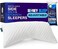 Sidney Sleep Bed Pillow for Side and Back Sleepers - Adjustable Filling - Memory Foam Pillow for Neck and Shoulder Pain - Customizable Loft - King Size - Additional Foam Bag Included (White.