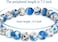 DAZCOLO Handmade Gem Bracelet 7. 5'' Stretch Gemstone 8mm Round Beads Crystals Quartz Unisex'.