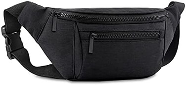AIKENDO Fanny Pack for Men Women,Crossbody Waist Bag Pack,Belt Bag for Travel Walking Running Hiking Cycling,Easy Carry Any Phone,Wallet, Black, One Size, Fashion.