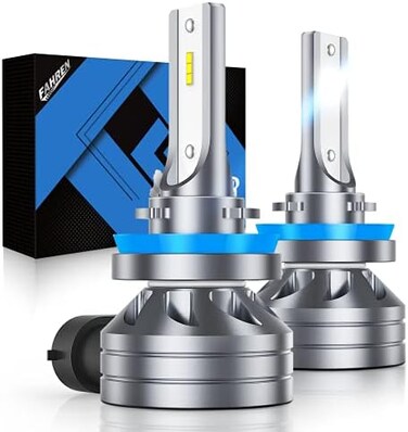 مصابيح ضباب القيادة LED من نوع Fahren H11/H8/H16، 12000 لومن، أكثر سطوعًا بنسبة 400%، بدون مروحة، 6500 كلفن، مصابيح ضباب القيادة بيضاء باردة، سهلة التركيب والتشغيل، مصابيح بديلة للهالوجين للسيارات وال