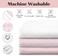 Seasonwood Shower Curtain Tassel, Modern Farmhouse Tassel Pink Striped Shower Curtain with Tassels for Bathroom Decor, 72x72.