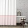 Seasonwood Shower Curtain Tassel, Modern Farmhouse Tassel Pink Striped Shower Curtain with Tassels for Bathroom Decor, 72x72.