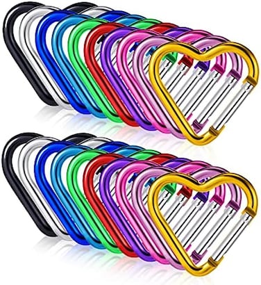 Ferraycle Heart Shape Keychain Clip Aluminum Alloy Keychain Clip Spring Snap Hook Loaded Hook for Outdoor.