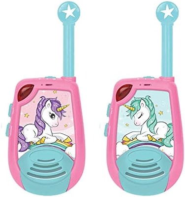 جهاز لاسلكي رقمي للأطفال Lexibook TW25UNI Unicorn - مدى إرسال 2 كم، وظيفة ضوء مورس، مشبك حزام للنقل، بطارية، وردي.