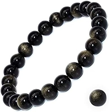 DAZCOLO Handmade Gem Bracelet 7. 5'' Stretch Gemstone 8mm Round Beads Crystals Quartz Unisex'.