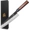 سكين الطهاة MITSUMOTO SAKARI 9 بوصة Kiritsuke بشفرة 3.2 مم، سكاكين طهي يابانية احترافية للمطبخ، فولاذ مطلي بثلاث طبقات 9CR18MOV (مقبض من خشب الورد).