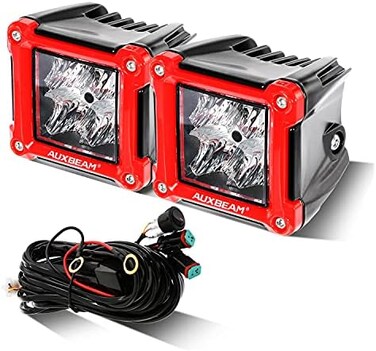 مكعبات Auxbeam LED مقاس 3 بوصات بقوة 40 واط، مصابيح LED للطرق الوعرة، شريط إضاءة LED شعاعي 4800 لومن، مصابيح عمل، مصابيح خندق، مصابيح قيادة LED، مصابيح ضباب لسيارات الجيب والشاحنات والمركبات الرباعية