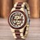 BOSIN Men's Wooden Watch Skeleton Automatic Movement Wood Watch Self-Winding Watches for Men.