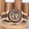 BOSIN Men's Wooden Watch Skeleton Automatic Movement Wood Watch Self-Winding Watches for Men.