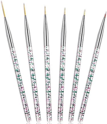 Maitys 6 Pieces Eyeliner Brush Fine Point Eyeliner Eye Makeup Gel Eyeliner Fiber Bristles Eyeliner Brush Applicators Cosmetic Eye Wands Eyeliner (.