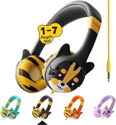 Kidrox Wired Toddler Headphones for 1-7 Years Old85dB Volume Limited Baby Headphones for PlaneCar TravelChildren Headphones for Airplane, iPadTablet Kids Headphones with Cord for Children.