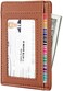 Travelambo Front Pocket Minimalist Leather Slim Wallet RFID Blocking Medium Size.