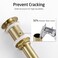 KES Sink Drain Without Overflow Bathroom Pop Up Drain Assembly Stopper Vessel Sink Brushed Gold All Metal Rustproof Brass and 304 Stainless Steel, S2008D-BZ.