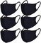 FECEDY 6pcs/Pack Black Mask Windproof Dustproof Masks Breathable Reusable Washed for Outdoor Sport Half Face Earloop Cotton Masks.