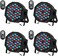 أضواء JAJALUYA LED Par 36 LED أضواء مسرح 9 أوضاع أضواء RGB DJ مع جهاز تحكم عن بعد يعمل بالصوت وتحكم DMX إضاءة DJ لحفلات أعياد الميلاد وحفلات الزفاف وإضاءة مسرح الكريسماس (4 عبوات).