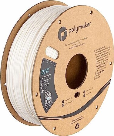 Polymaker PLA Pro Filament 1. 75mm (ToughHigh Rigidity White PLA Filament1. 75mm1kg - PolyLite PLA 3D Printer Filament 1. 75mm Print with Most 3D Printers Using 3D Filament.