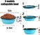 SLSON Collapsible Bowl with Cover Lids,2 Pack Dog Travel Bowls Portable Foldable Cat Water Dish Bowl for Pets Walking Parking Camping (Light Blue and Green, Small.