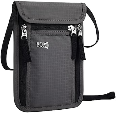 KEAFOLS Travel Pouch Neck Wallet Family Passport Holder Organizer Case with RFID Blocking.