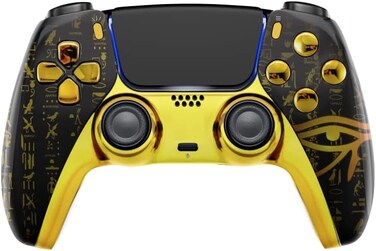 MODDEDZONE Custom Wireless PRO Controller Compatible with PS5 Exclusive Unique Design (Eye Gold.