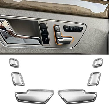 Moonlinks Mercedes Benz Chromed-Plated Door Seat Adjustment Button Stickers,Seat Adjust Buttons Stickers for B-Class W246,C-Class W204,E-Class W212,ML W166,CLA W117,GLK X204,GL X166,CLS W218(6 PCS.