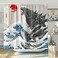 DESIHOM Funny Shower Curtain Set, Fun Anime Monster Shower Curtains for Bathroom Cool Asian Japanese Bathroom Decor Polyester Fabric-72" x 72".