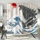 DESIHOM Funny Shower Curtain Set, Fun Anime Monster Shower Curtains for Bathroom Cool Asian Japanese Bathroom Decor Polyester Fabric-72" x 72".