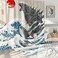 DESIHOM Funny Shower Curtain Set, Fun Anime Monster Shower Curtains for Bathroom Cool Asian Japanese Bathroom Decor Polyester Fabric-72" x 72".