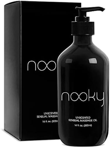 زيت التدليك NOOKY مع زيت جوز الهند المجزأ للتدليك 16 أونصة (بدون رائحة).