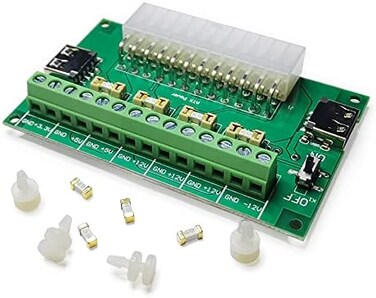 YAOTECH PSU Breakout Board ATX Power Supply DC 12V 5V 3. 3V Splitter Module Desktop Adapter to USB A Hub Connector Computer Power Source Multi Port Output DIY Parent Child Electronic Kit with High Cur