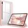 جراب Fintie Hybrid Slim لجهاز Samsung Galaxy Tab S8/Tab S7 مقاس 11 بوصة (موديل SM-X700/X706/T870/T875/T878 مع حامل قلم S Pen، غطاء مقاوم للصدمات مع غطاء خلفي شفاف، لون ذهبي وردي).