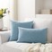 Meekio Set of 2 Light Blue Pillow Covers 18 x 18 Inch Farmhouse Boho Decorative Throw Pillow Covers Linen Cushion Covers for Sofa Couch D&eacute;cor.