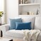 Meekio Set of 2 Light Blue Pillow Covers 18 x 18 Inch Farmhouse Boho Decorative Throw Pillow Covers Linen Cushion Covers for Sofa Couch D&eacute;cor.